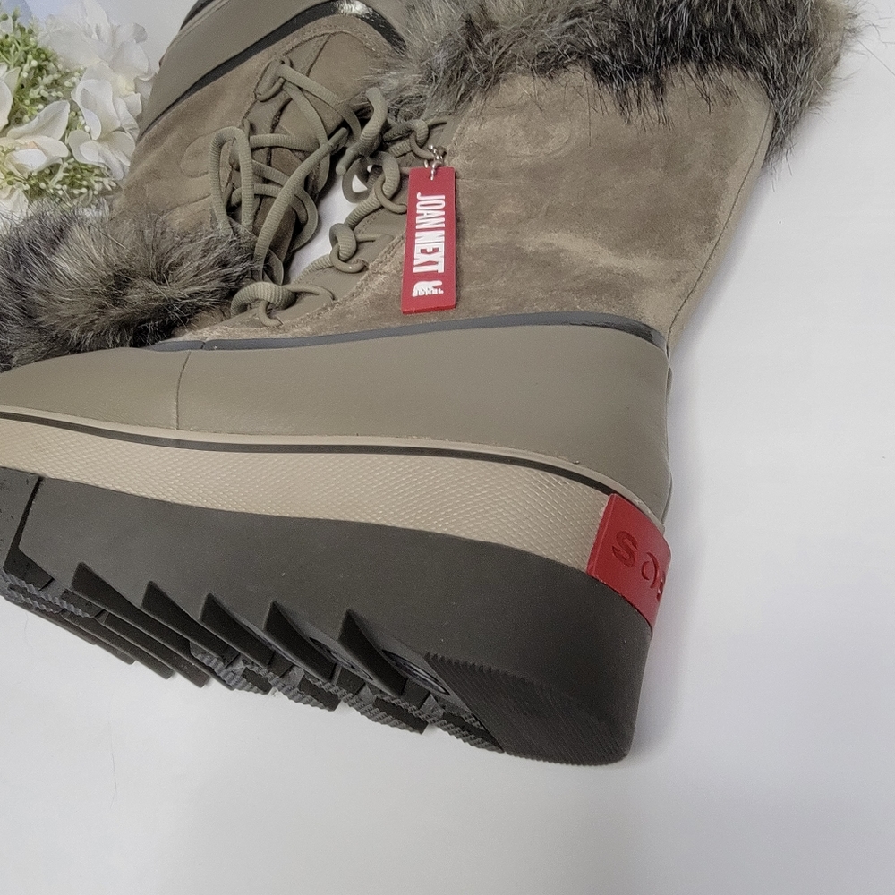 SOREL JOAN OF ARCTIC GREEN FUR WINTER BOOTS NWT SIZE 10 - Picture 9 of 10